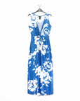 Crushed Silk Knit - Center Slit Maxi Dress - Dreamy Floral