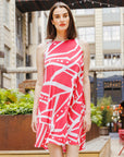 Jewel Neck Swing Dress - Stripes+Dots - Final Sale!