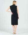 Signature Mock Neck Midi Dress - Black