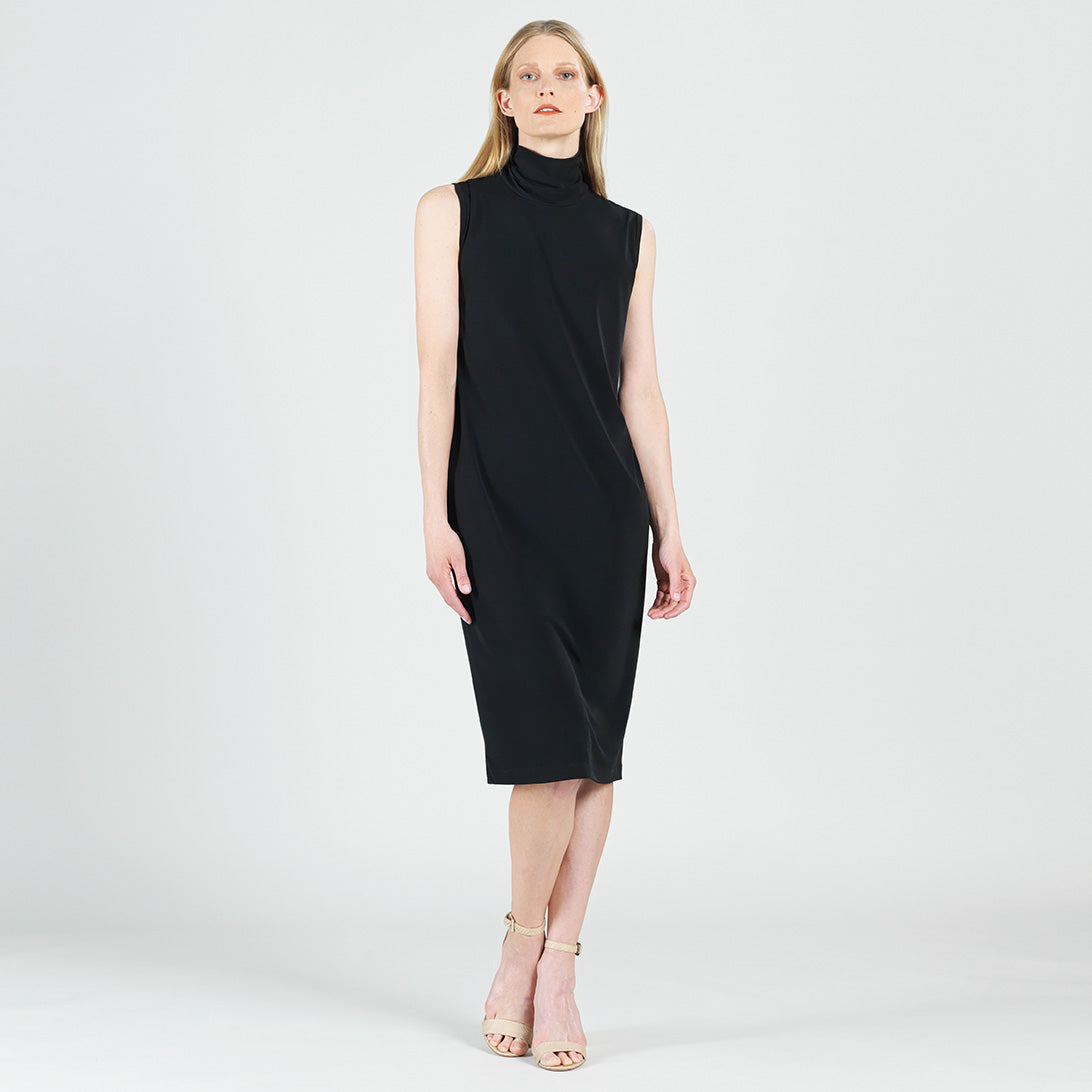 Womens Mock Neck Midi Dress Black Womens Mock Neck Midi Dress Black