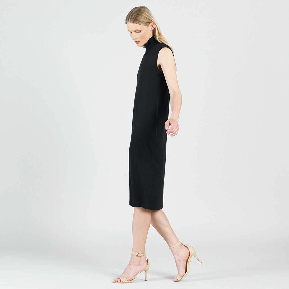 black mockneck dress Womens Mock Neck Midi Size:Custom Size(Leave your size at