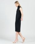 Signature Mock Neck Midi Dress - Black