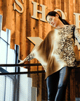 Cozy Knit - Poncho Sleeve Sweater Tunic - Animal Ombré - Final Sale!