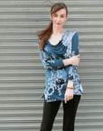Cowl Neck Side Vent Tunic - Animal Paisley - Final Sale! - Clara Sunwoo