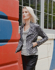 Liquid Leather™ Textured Double Zip Pocket Jacket - Charcoal Cheetah - Final Sale!