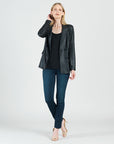 Liquid Leather™ Double Breasted Blazer - Black