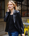 Liquid Leather™ Double Breasted Blazer - Black