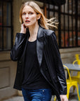 Liquid Leather™ Double Breasted Blazer - Black - Final Sale - Clara Sunwoo