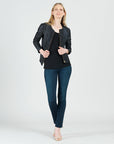 Liquid Leather™ Ruched Detail Jacket - Black