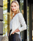 Liquid Leather™ Ruched Detail Jacket - Ivory - Final Sale!