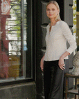Liquid Leather™ Ruched Detail Jacket - Ivory - Final Sale!