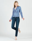 Liquid Leather™ Textured Double Zip Pocket Jacket - Denim - Final Sale!