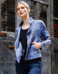 Liquid Leather™ Textured Double Zip Pocket Jacket - Denim - Final Sale!