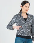 Liquid Leather™ Textured Double Zip Pocket Jacket - Charcoal Cheetah