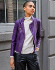 Liquid Leather™ Double Zip Pocket Jacket - Eggplant - Final Sale!