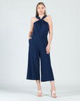 Grecian Halter Pocket Jumpsuit - Navy - Limited Sizes!