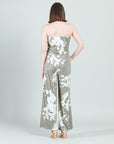 Crush Silk Knit - Tube Top Pocket Jumpsuit - Dreamy Floral-Taupe - Final Sale!