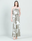 Crush Silk Knit - Tube Top Pocket Jumpsuit - Dreamy Floral-Taupe - Final Sale!