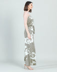 Crush Silk Knit - Tube Top Pocket Jumpsuit - Dreamy Floral-Taupe - Final Sale!