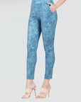 Liquid Leather™ - Textured Skinny Pocket Pant - Denim Print - Final Sale!