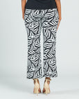 Side Slit Ankle Pant - Leaf Stripe - Final Sale