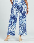 Crepe Knit - Front Slit Ankle Petal Pant - Swirl Wave - Final Sale!