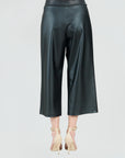 Liquid Leather™ - Sheen Front Pocket Gaucho Pant - Black