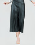 Liquid Leather™ - Sheen Front Pocket Gaucho Pant - Black