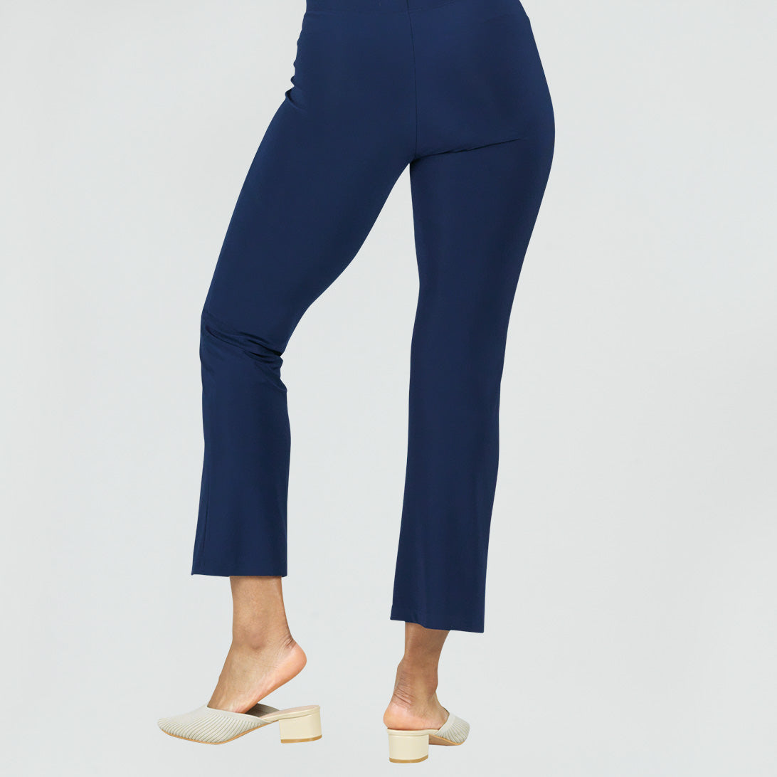 Center Seam Front Slit Ankle Pant - Navy – Clara Sunwoo