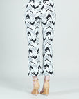 Center Seam Front Slit Ankle Pant - Chevron Stripe - Final Sale!