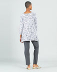 Textured Parachute Hem Tunic - Floral Rain-Grey - Final Sale!