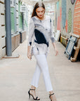 Parachute Hem Tunic - Ivory Watercolor - Final Sale