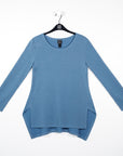 French Terry-Like Knit - Parachute Hem Sweater Tunic - Powder Blue - Final Sale!