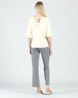 Peach Knit - Tulip Cuff Back Tie Top - Yellow - Final Sale!