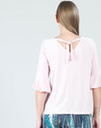 Reversible Tulip Cuff Back Tie Top - Rose - Final Sale!