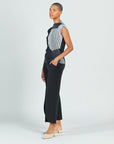 Side Ruched Cap Sleeve Top - Geo Patch - Final Sale