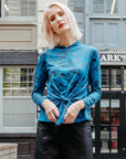 Foil Knit - Center Front Tie Top - Abstract Splatter - Final Sale!