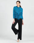 Foil Knit - Center Front Tie Top - Abstract Splatter - Final Sale!