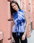 Sleeveless Center Front Tie Top - Paint Stroke - Final Sale!