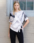 Side Tie Wrap Top - Ivory Watercolor - Final Sale
