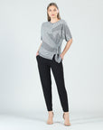 Side Tie Wrap Top - Houndstooth Grid - Final Sale!