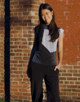 Side Ruched Cap Sleeve Top - Geo Patch - Final Sale