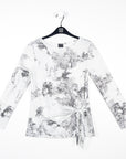 Foil Knit - Side Tie Waist Top - Abstract Marble - Final Sale!