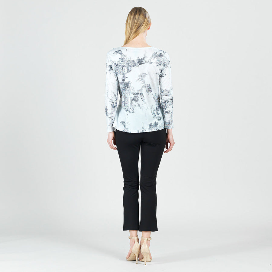 Foil Knit - Side Tie Waist Top - Abstract Marble - Final Sale!