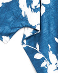 Crushed Silk - Half & Half Sleeve Top - Blue-Dreamy Floral - Final Sale