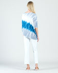 Ombre Print Half & Half Sleeve Top - Blue/White - Final Sale!