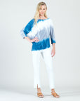 Ombre Print Half & Half Sleeve Top - Blue/White - Final Sale!