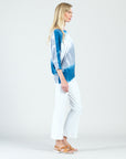 Ombre Print Half & Half Sleeve Top - Blue/White - Final Sale!