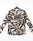 Cozy Knit - Boat Neck Side Ruched Sweater Top - Zebra - Final Sale!