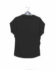 Modal Cotton - Funnel Neck Side Cinched Top - Black - Final Sale!